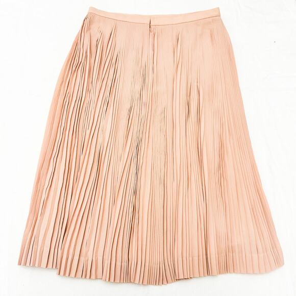 J. Crew Pleated Midi Straight Skirt Flowy Elegant Nude/Pink Size 10 - Picture 2 of 5